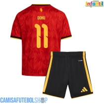 Camisa de time de futebol Bélgica Jeremy Doku #11 Replicas 1º Equipamento Infantil Mundo 2026 Manga Curta (+ Calças curtas)
